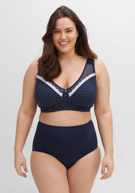 Sheego Entlastungs-BH Ohne Bügel, Mit Pünktchendruck - Marine Sheego