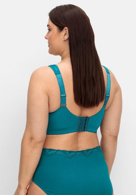 Sheego Entlastungs-BH Ohne Bügel, Mit Spitze - Petrol Sheego