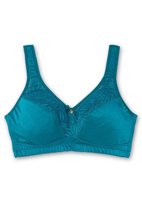 Sheego Entlastungs-BH Ohne Bügel, Mit Spitze - Petrol Sheego