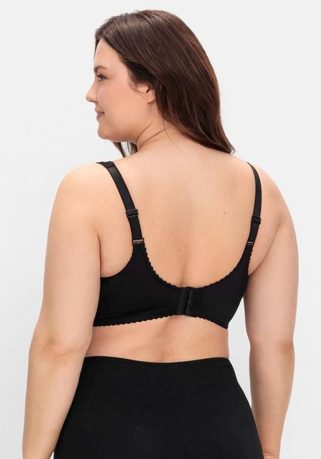 Sheego Entlastungs-BH Ohne Bügel, Mit Spitze - Schwarz Sheego