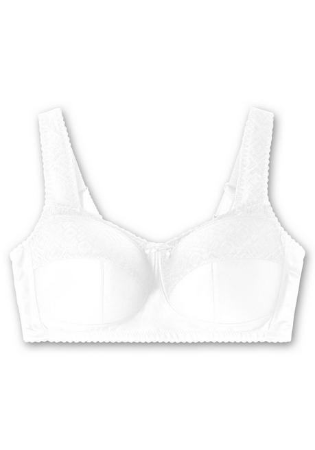Sheego Entlastungs-BH Ohne Bügel, Mit Spitzen-Details - Weiß Sheego