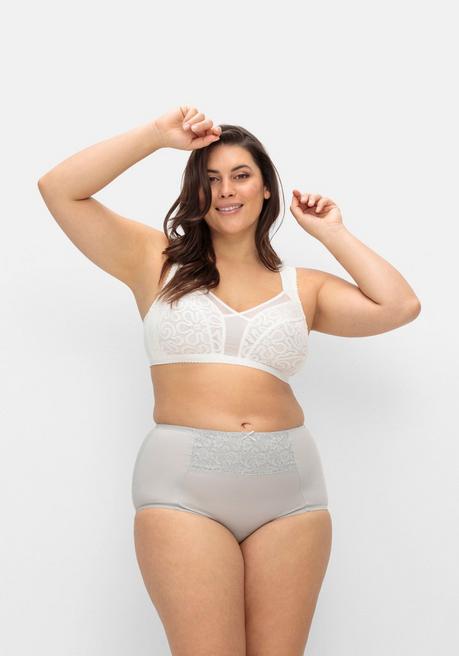 Wäschepur Entlastungs-BH Ohne Bügel, Mit Spitzeneinsatz - Ecru Sheego