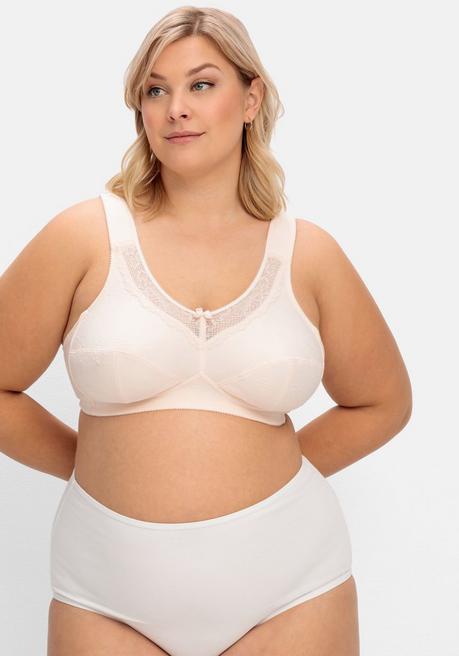 Susa Entlastungs-BH Ohne Bügel, Mit Spitzeneinsatz - Puder Sheego