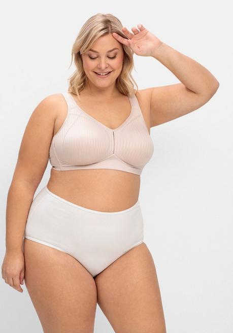 Susa Entlastungs-BH Ohne Bügel, Mit Tonigen Streifen - Sand Sheego