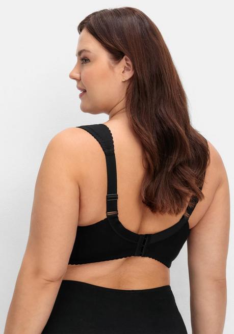 Sheego Entlastungs-BH Ohne Bügel, Mit Unterbrustgummi - Schwarz Sheego