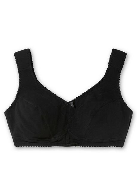 Sheego Entlastungs-BH Ohne Bügel, Mit Unterbrustgummi - Schwarz Sheego