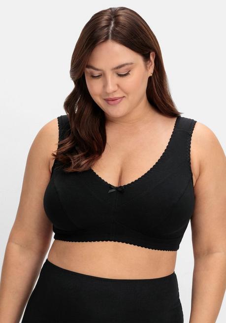 sheego Entlastungs-BH ohne Bügel, mit Unterbrustgummi - schwarz sheego