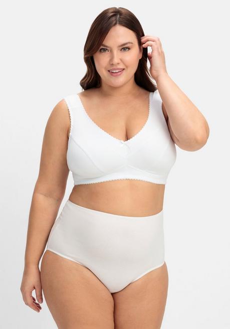 Sheego Entlastungs-BH Ohne Bügel, Mit Unterbrustgummi - Weiß Sheego