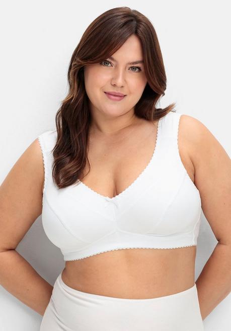 sheego Entlastungs-BH ohne Bügel, mit Unterbrustgummi - weiß sheego