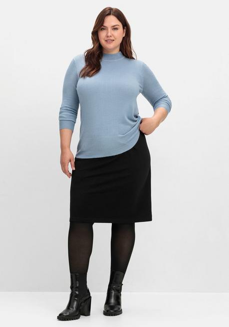 Sheego Extraweicher Pullover Mit Stehkragen - Bleu Sheego