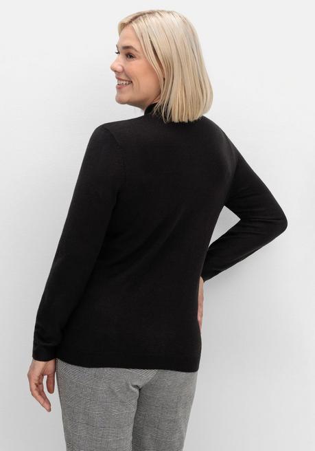Sheego Extraweicher Pullover Mit Stehkragen - Schwarz Sheego