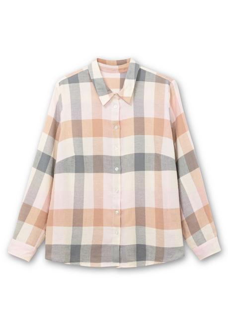 Sheego Flanellbluse Im Karomuster - Rosé Gemustert Sheego