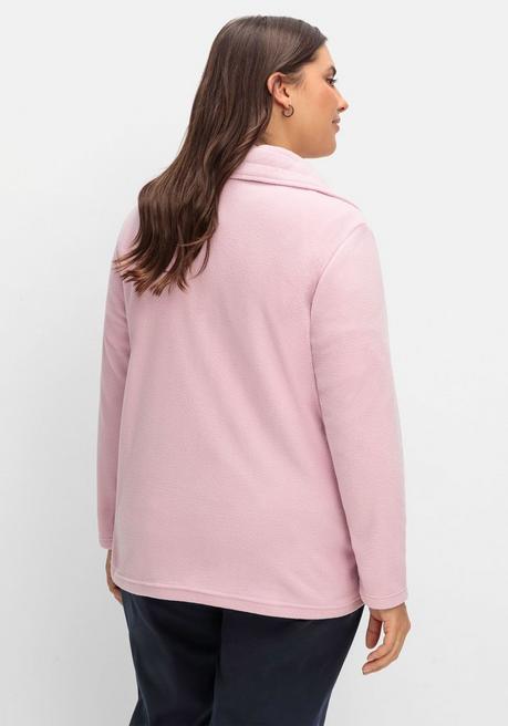 Sheego Fleecejacke Mit Umlegekragen Und 2-Wege-Zipper - Rosé Sheego