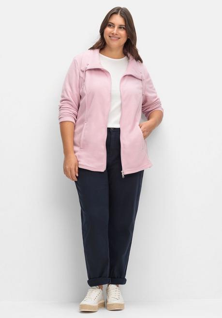Sheego Fleecejacke Mit Umlegekragen Und 2-Wege-Zipper - Rosé Sheego