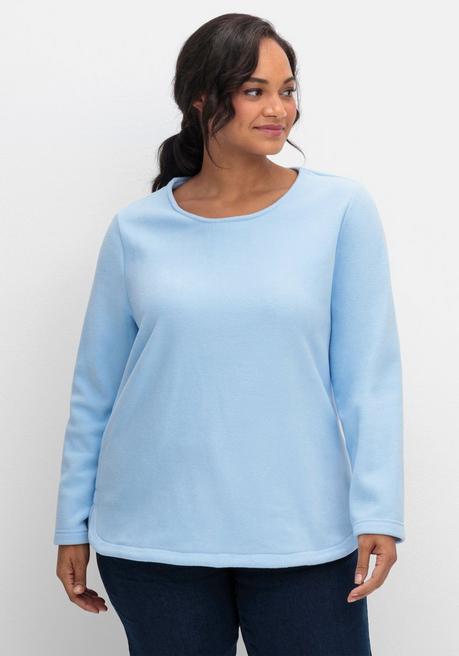sheego Fleeceshirt mit abgerundetem Saum - eisblau sheego sheego Fleeceshirt mit abgerundetem Saum - eisblau sheego