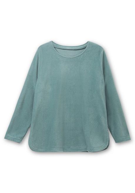 Sheego Fleeceshirt Mit Abgerundetem Saum - Jade Sheego