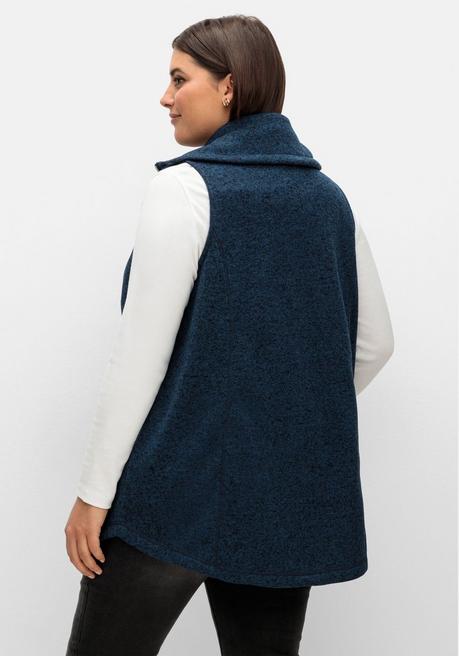 Sheego Fleeceweste Mit Stehkragen, In Melange-Optik - Nachtblau Meliert Sheego