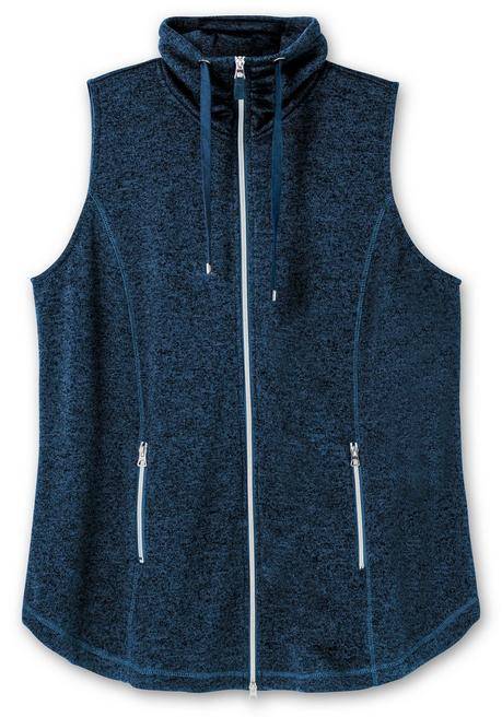 Sheego Fleeceweste Mit Stehkragen, In Melange-Optik - Nachtblau Meliert Sheego