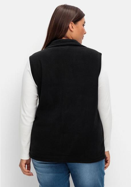 Sheego Fleeceweste Mit Stehkragen Und Anti-Pilling-Effekt - Schwarz Sheego