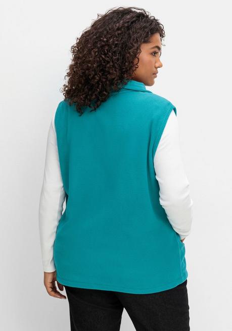 Sheego Fleeceweste Mit Stehkragen Und Anti-Pilling-Effekt - Petrol Sheego