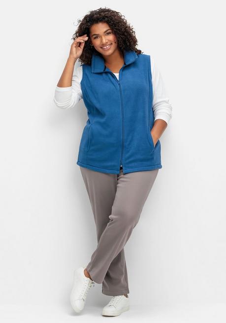 Sheego Fleeceweste Mit Stehkragen Und Anti-Pilling-Effekt - Nachtblau Sheego