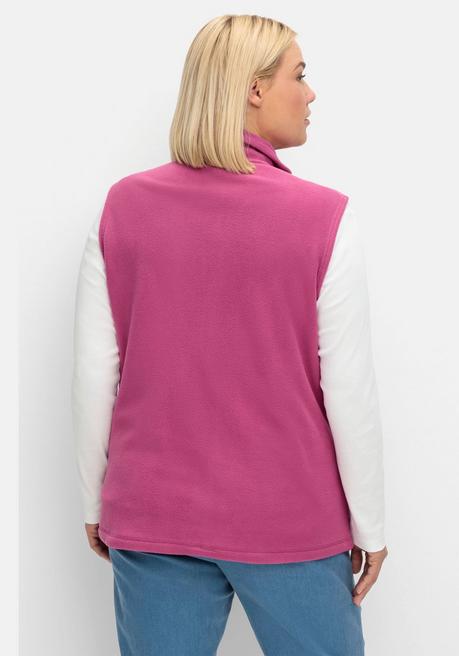 Sheego Fleeceweste Mit Stehkragen Und Anti-Pilling-Effekt - Fuchsia Sheego