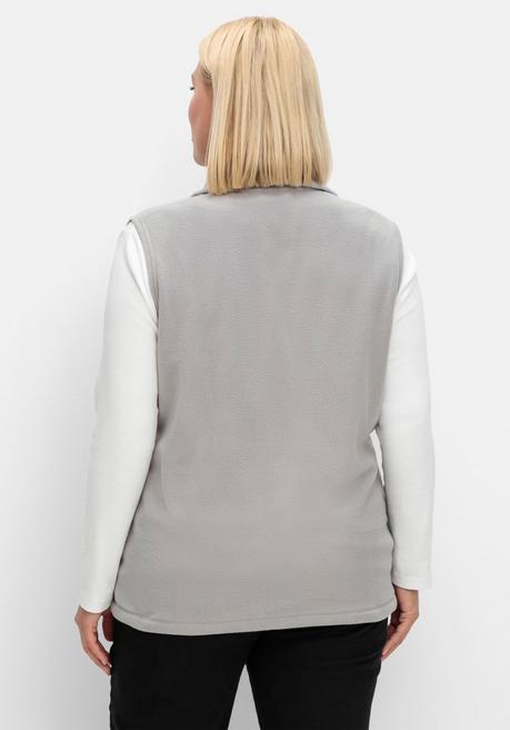 Sheego Fleeceweste Mit Stehkragen Und Anti-Pilling-Effekt - Grau Sheego