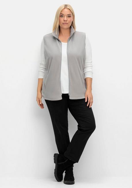 Sheego Fleeceweste Mit Stehkragen Und Anti-Pilling-Effekt - Grau Sheego