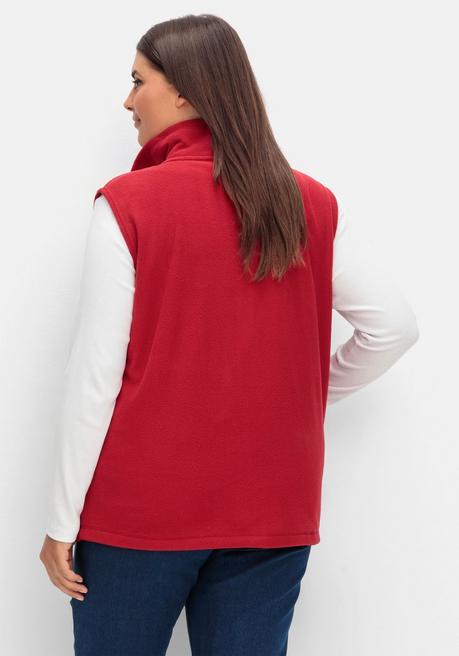 Sheego Fleeceweste Mit Stehkragen Und Anti-Pilling-Effekt - Weinrot Sheego