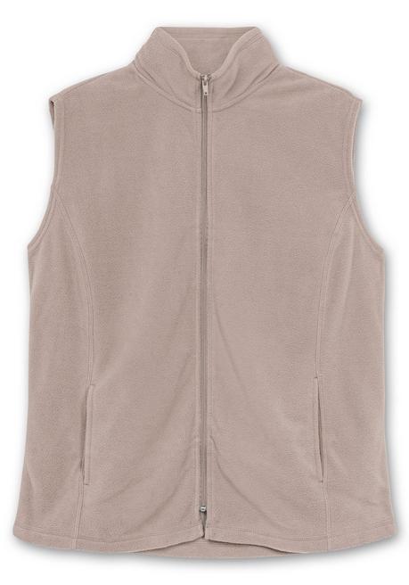 Sheego Fleeceweste Mit Stehkragen Und Anti-Pilling-Effekt - Taupe Sheego