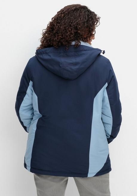 Sheego Funktions-Winterjacke Mit Kontrastdetails - Bleu-marine Sheego