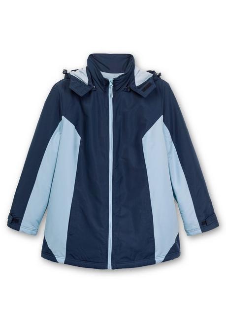Sheego Funktions-Winterjacke Mit Kontrastdetails - Bleu-marine Sheego