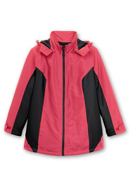 Sheego Funktions-Winterjacke Mit Kontrastdetails - Rot-schwarz Sheego