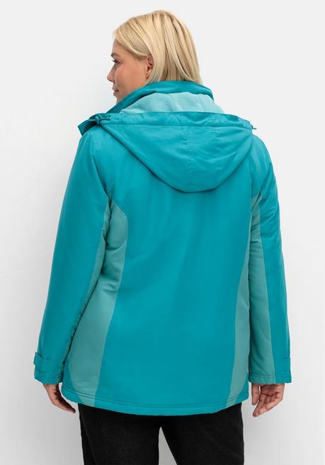 Sheego Funktions-Winterjacke Mit Kontrastdetails - Türkis-blau Sheego