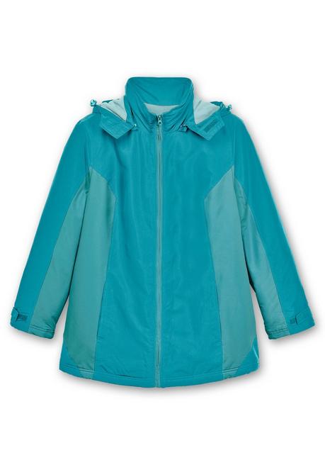 Sheego Funktions-Winterjacke Mit Kontrastdetails - Türkis-blau Sheego