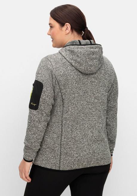 Sheego Funktionsjacke Aus Strickfleece Mit Kapuze - Grau Meliert Sheego