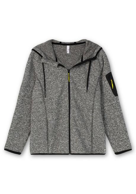 Sheego Funktionsjacke Aus Strickfleece Mit Kapuze - Grau Meliert Sheego
