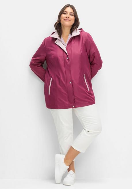 Sheego Funktionsjacke Mit Kontrastpartien - Fuchsia Sheego