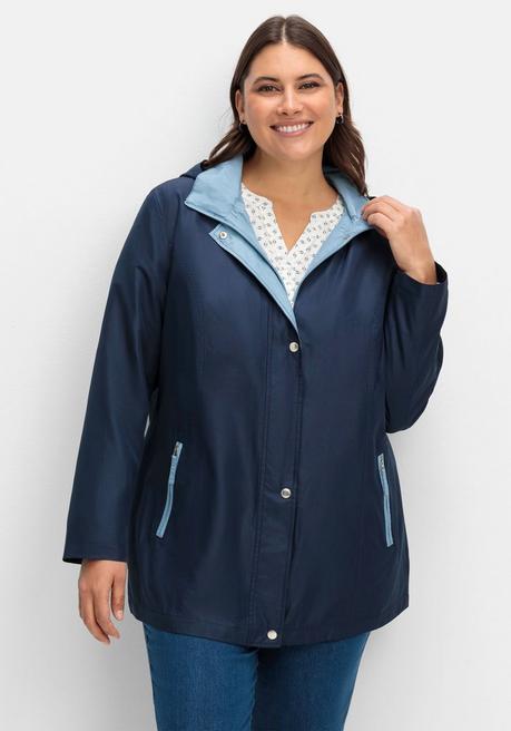 sheego Funktionsjacke mit Kontrastpartien - marine sheego