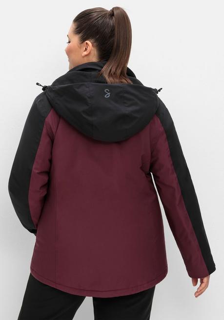 Sheego Funktionsjacke Mit Zwei-Wege-Reißverschluss - Bordeaux-schwarz Sheego