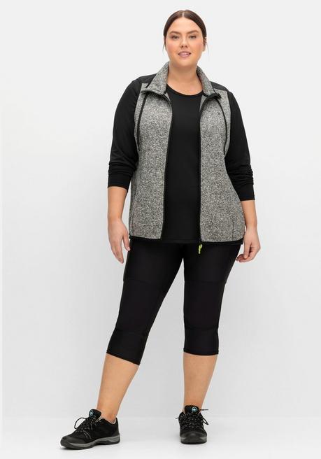 Sheego Funktionsweste Aus Strickfleece, Mit Stehkragen - Grau Meliert Sheego