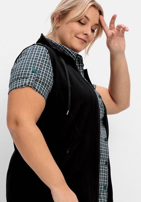 Sheego Funktionsweste Mit Kleinem Stehkragen - Schwarz Sheego