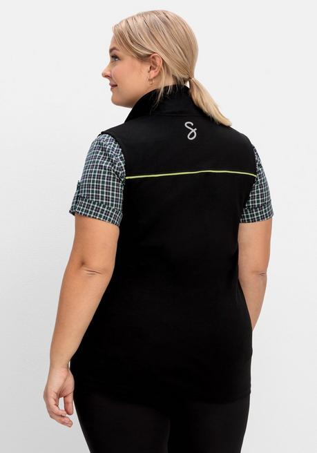 Sheego Funktionsweste Mit Kleinem Stehkragen - Schwarz Sheego