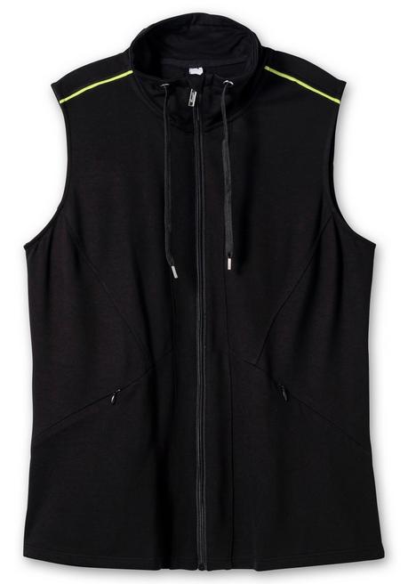 Sheego Funktionsweste Mit Kleinem Stehkragen - Schwarz Sheego