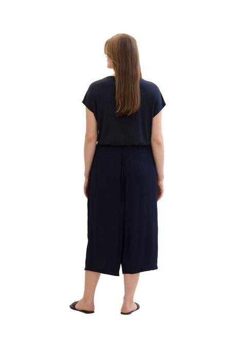 TOM TAILOR Plus Gecrinkelte Culotte Mit Elastischem Bund - Marine Sheego