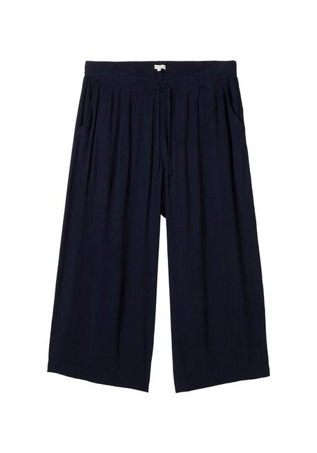 TOM TAILOR Plus Gecrinkelte Culotte Mit Elastischem Bund - Marine Sheego