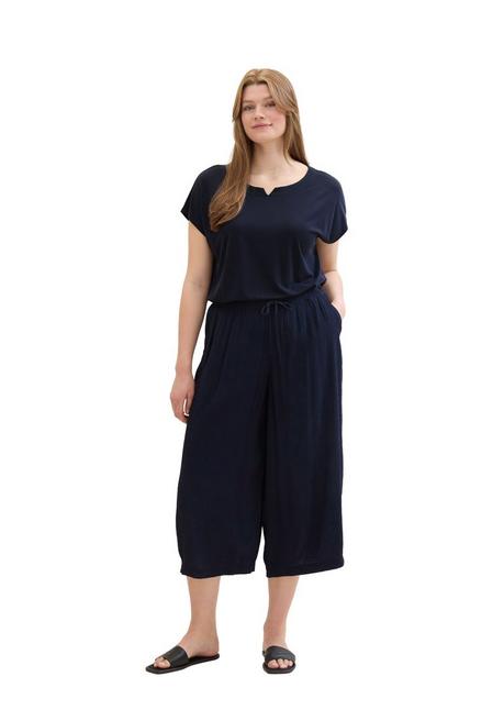 TOM TAILOR Plus Gecrinkelte Culotte mit elastischem Bund - marine sheego