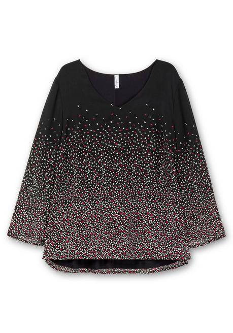 Sheego Gefütterte Chiffontunika Mit Alloverprint - Schwarz Bedruckt Sheego