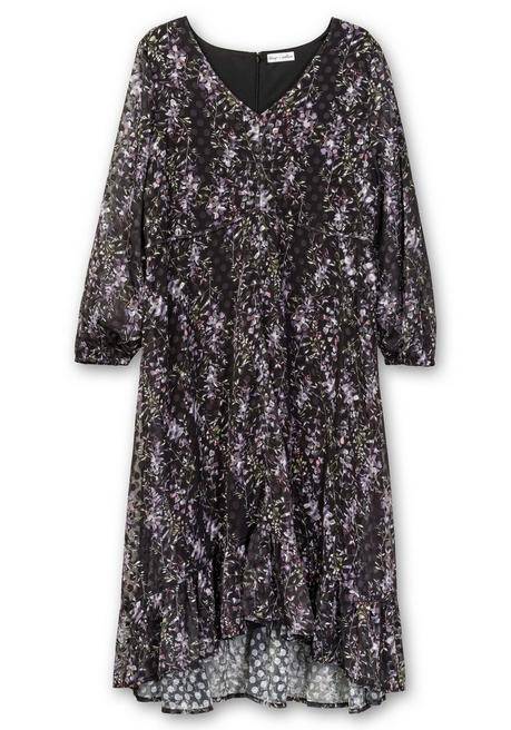 Sheego By Joe Browns Gefüttertes Chiffonkleid Im Mustermix - Schwarz Gemustert Sheego