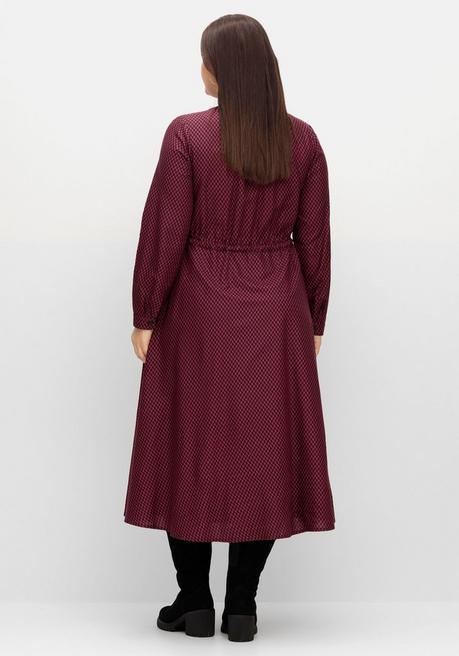 Sheego Gefüttertes Midikleid Mit Alloverprint - Weinrot Gemustert Sheego